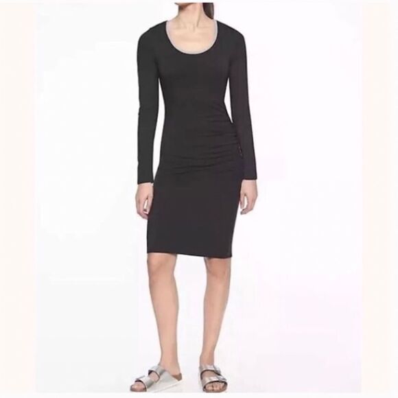 Athleta Black Carefree Long Sleeve Dress - Picture 1 of 6